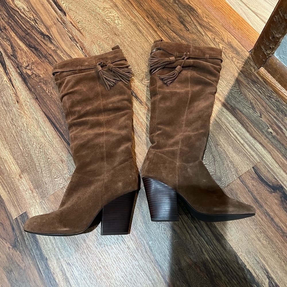 Plume by Farylrobin Brown Suede Women's Boots 7.5 EXCELLENT CONDITION! Leather!